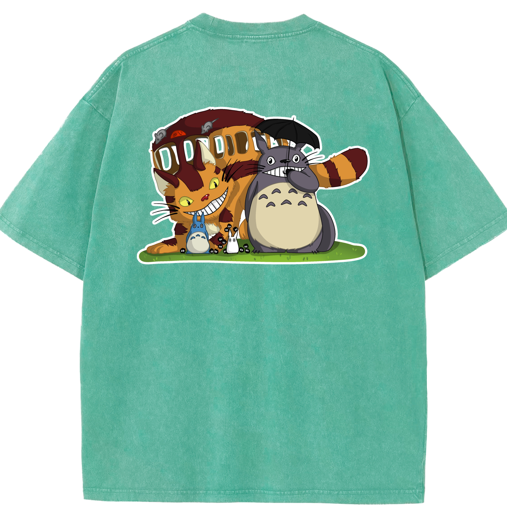 （画像用） となりのトトロ 草壁メイ 草壁サツキ My Neighbor Totoro Satsuki Kusakabe Mei Kusakabe 綿100% ヴィンテージ風 半袖Tシャツ（背面プリント）